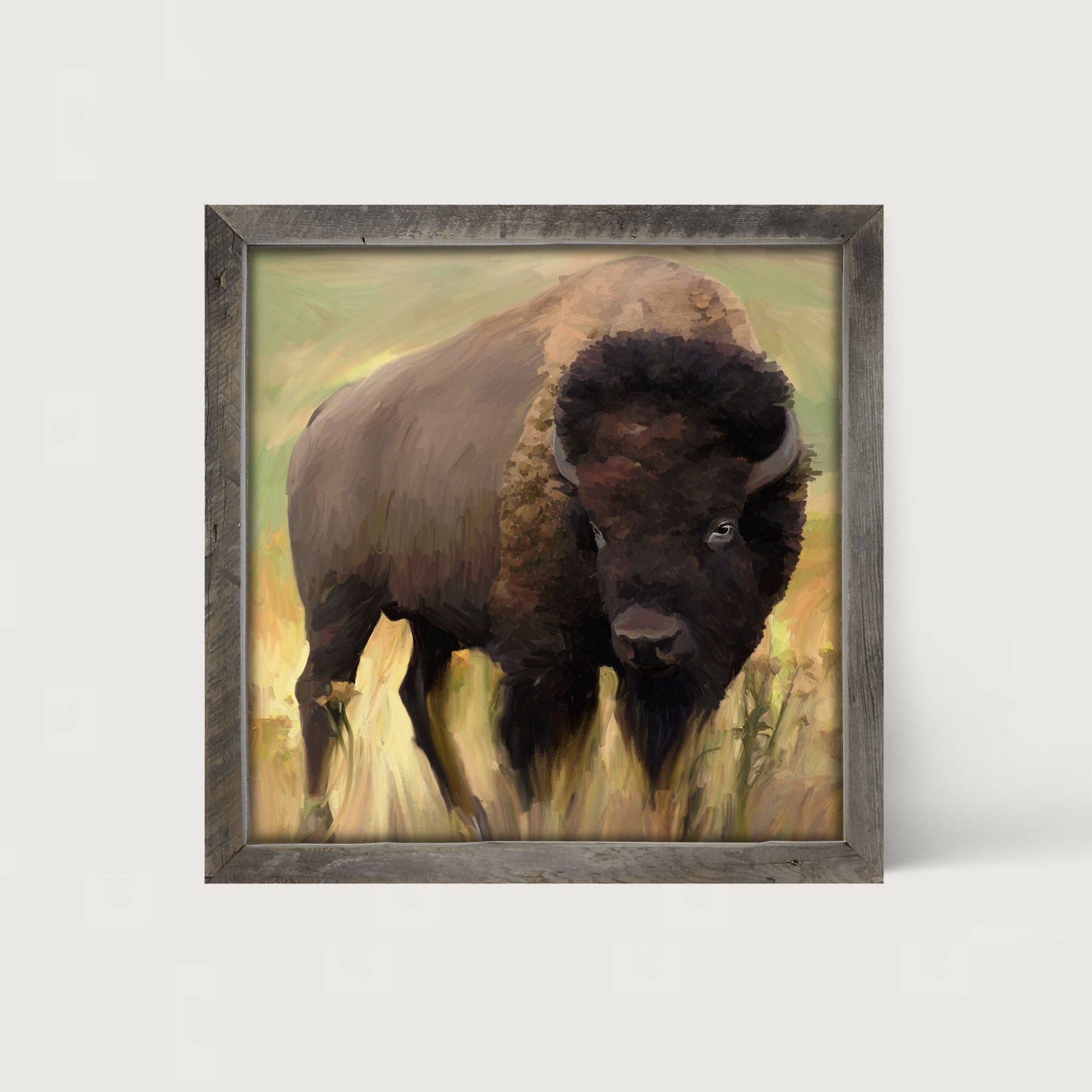 Lone Buffalo - Framed art