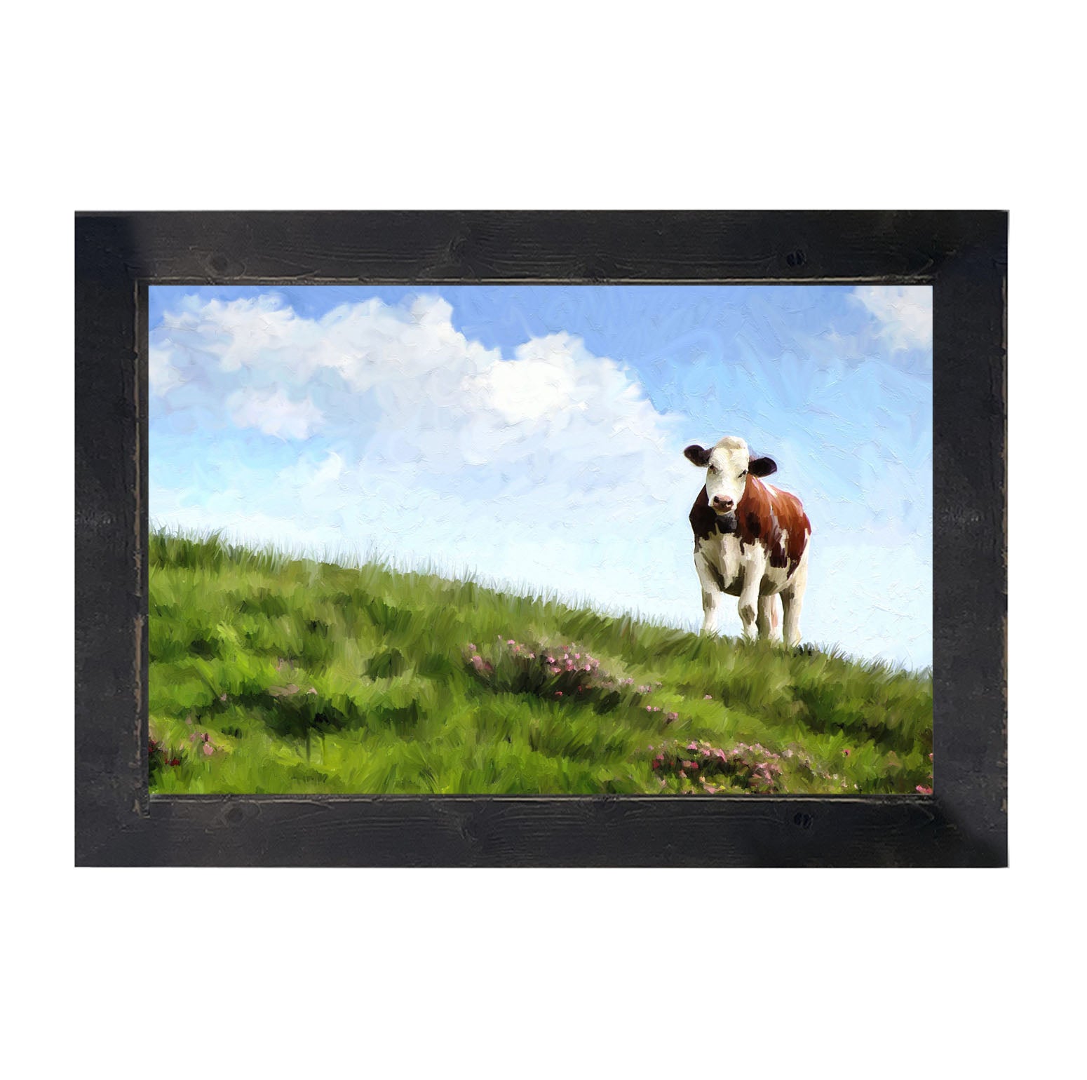Cow in The Field - Framed art