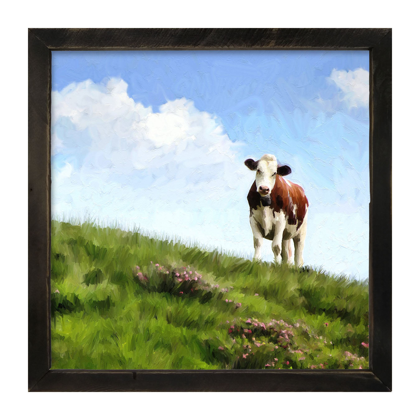 Cow in The Field - Framed art