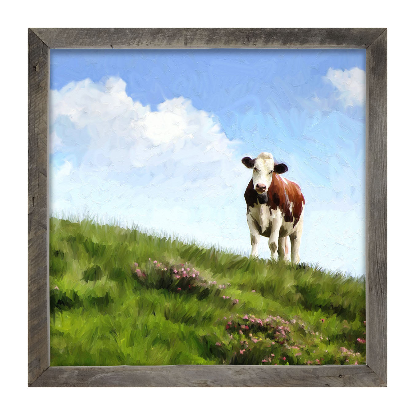Cow in The Field - Framed art