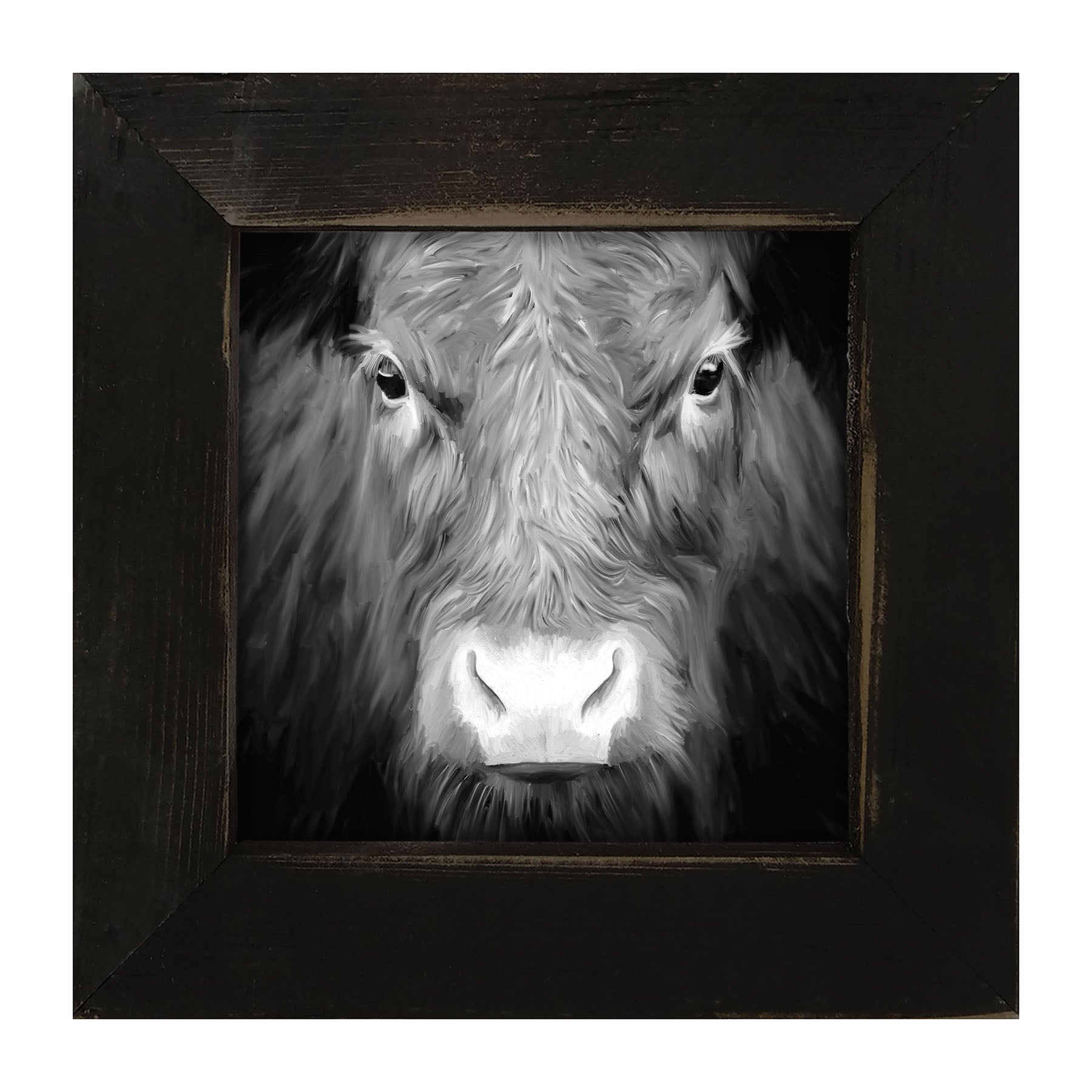 Black and White Cow - Framed art