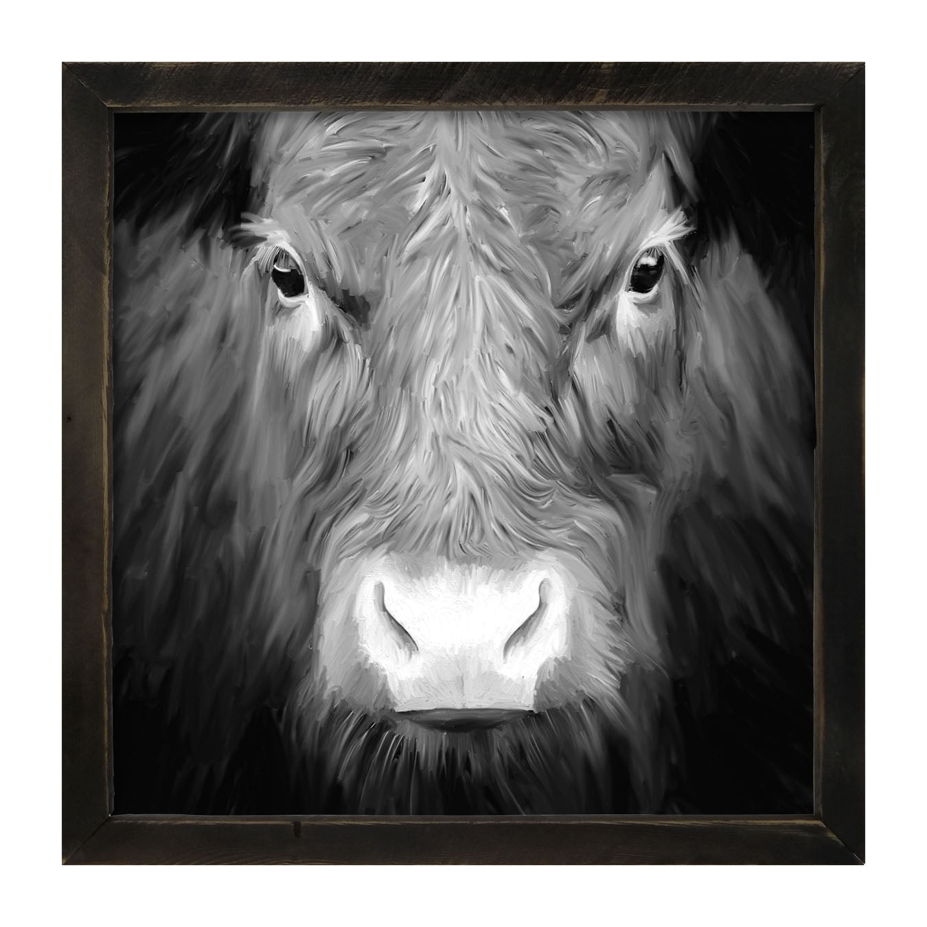 Black and White Cow - Framed art