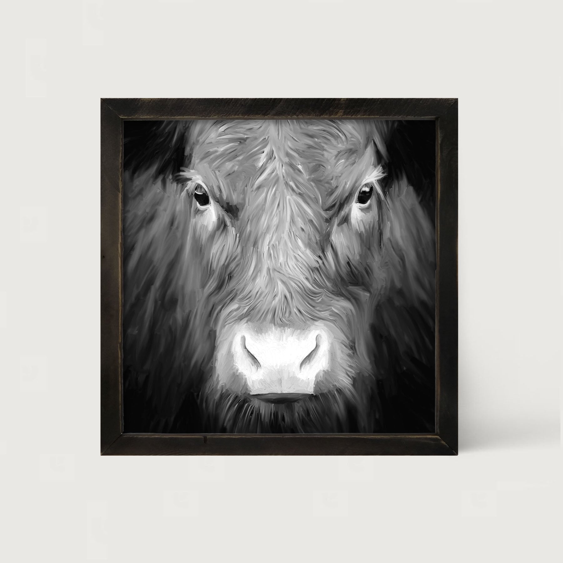 Black and White Cow - Framed art