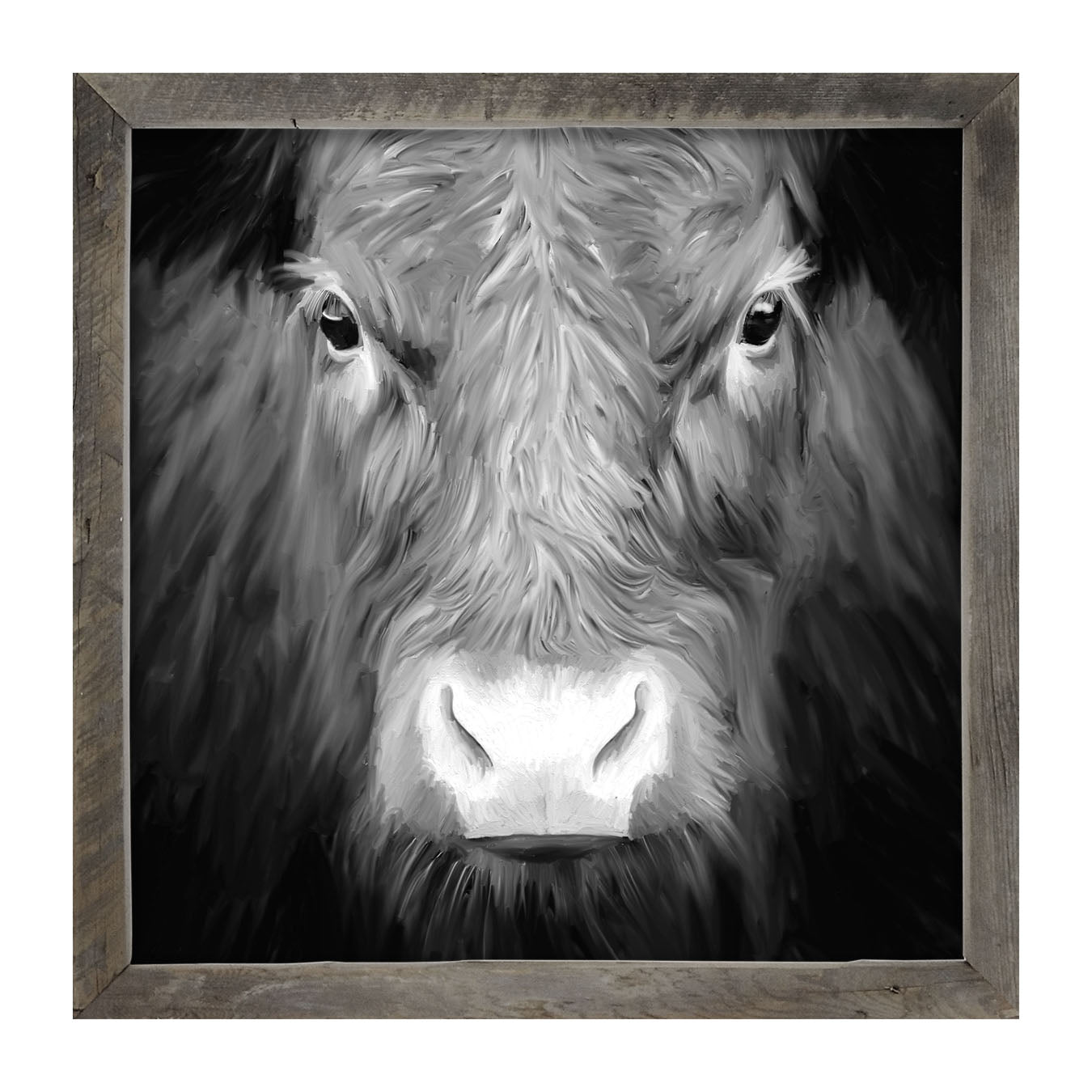 Black and White Cow - Framed art