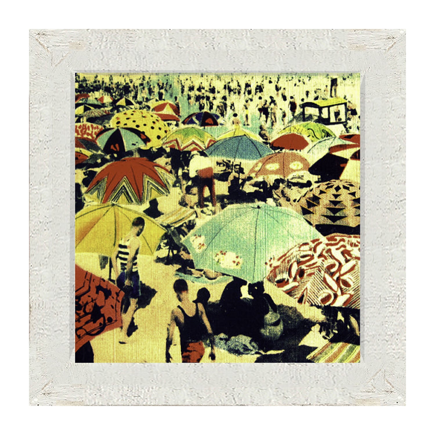 Crowded Beach - Framed art