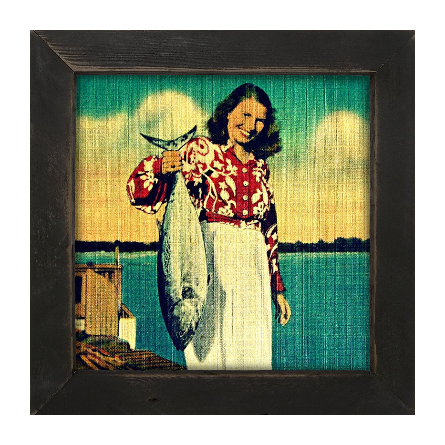 Her Catch - Framed art