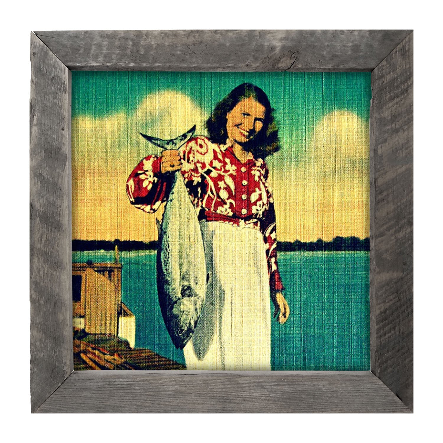 Her Catch - Framed art