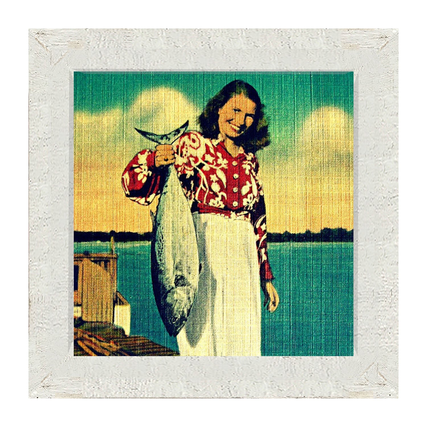 Her Catch - Framed art