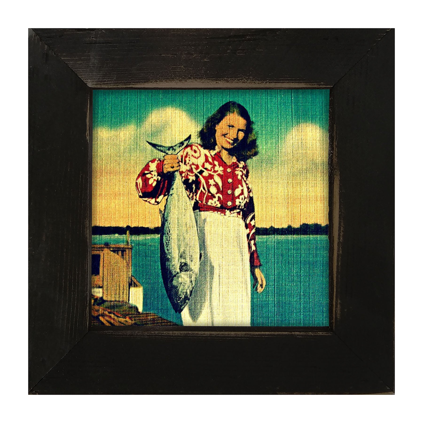 Her Catch - Framed art