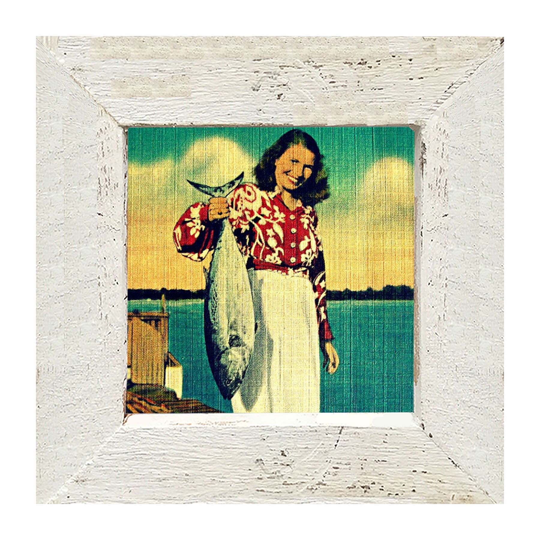 Her Catch - Framed art