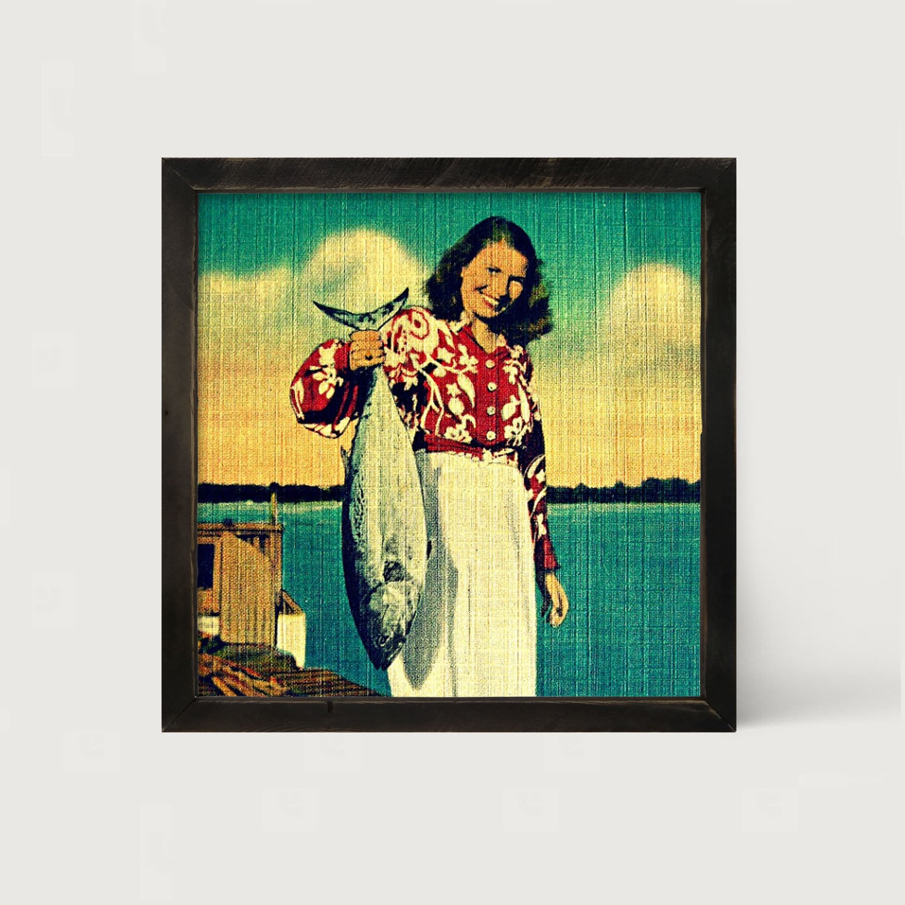 Her Catch - Framed art