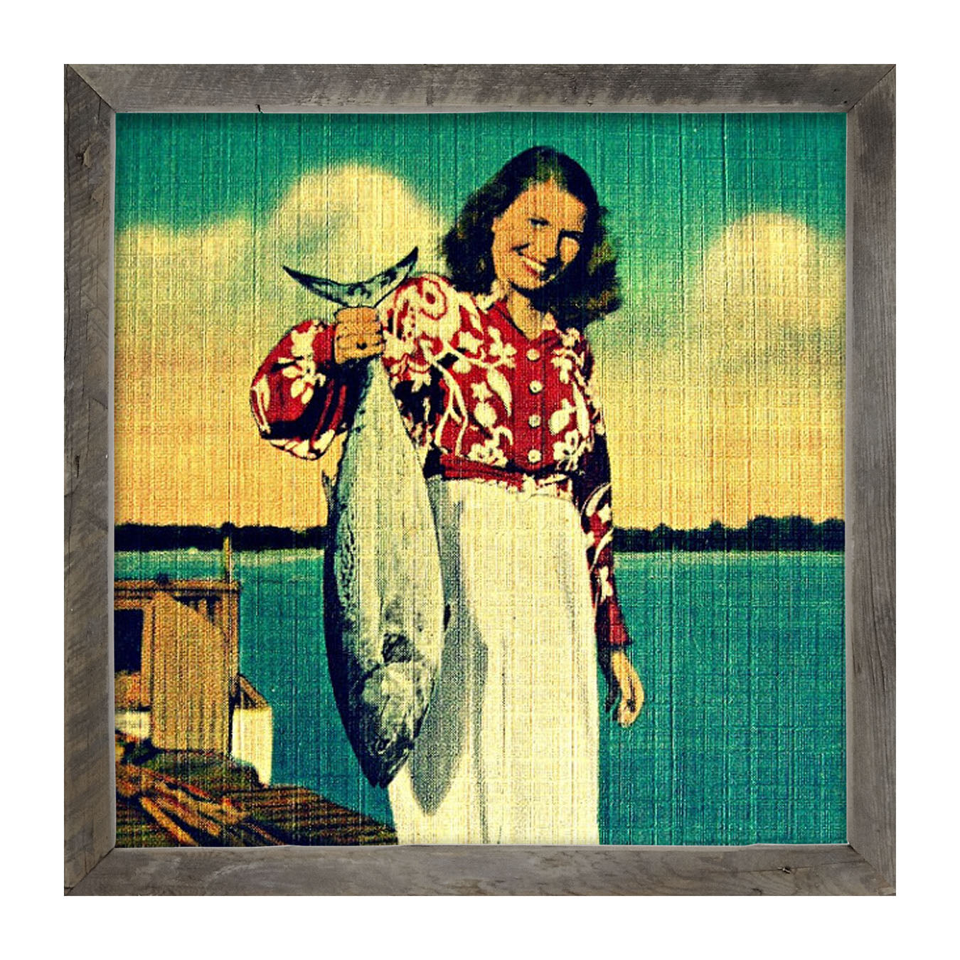 Her Catch - Framed art