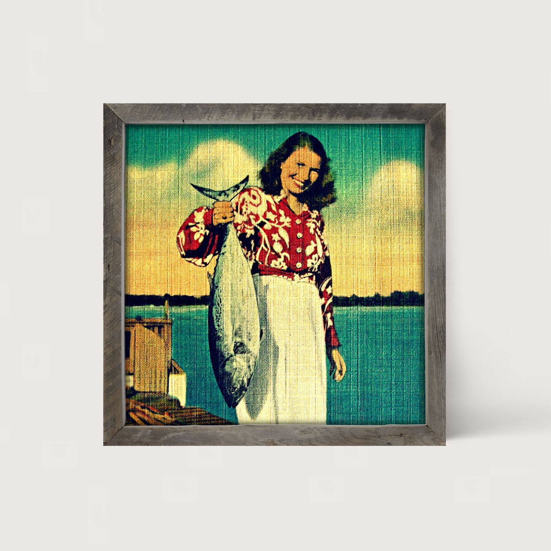 Her Catch - Framed art