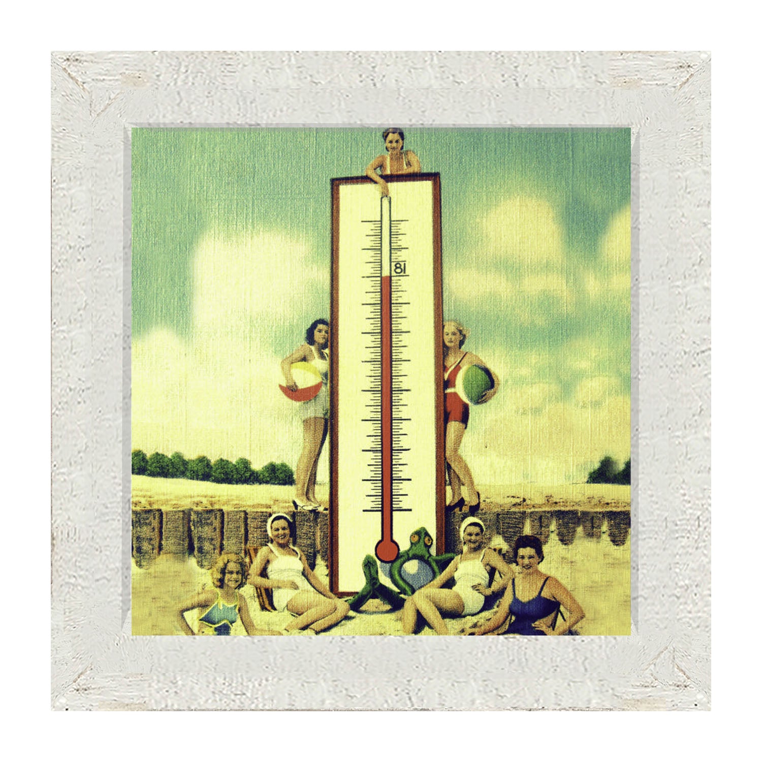Hot Day at The Beach - Framed art