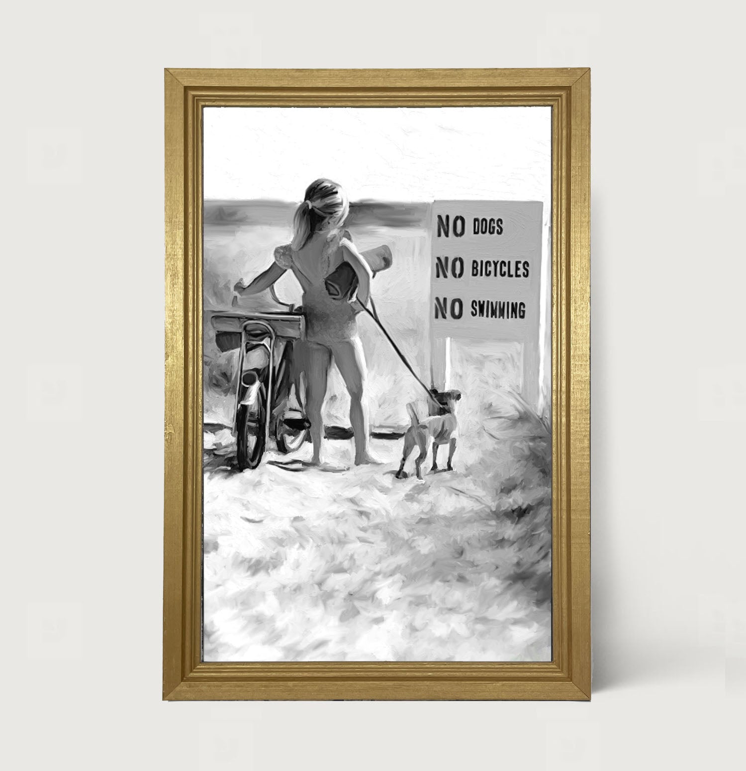 No Swimming - Framed art