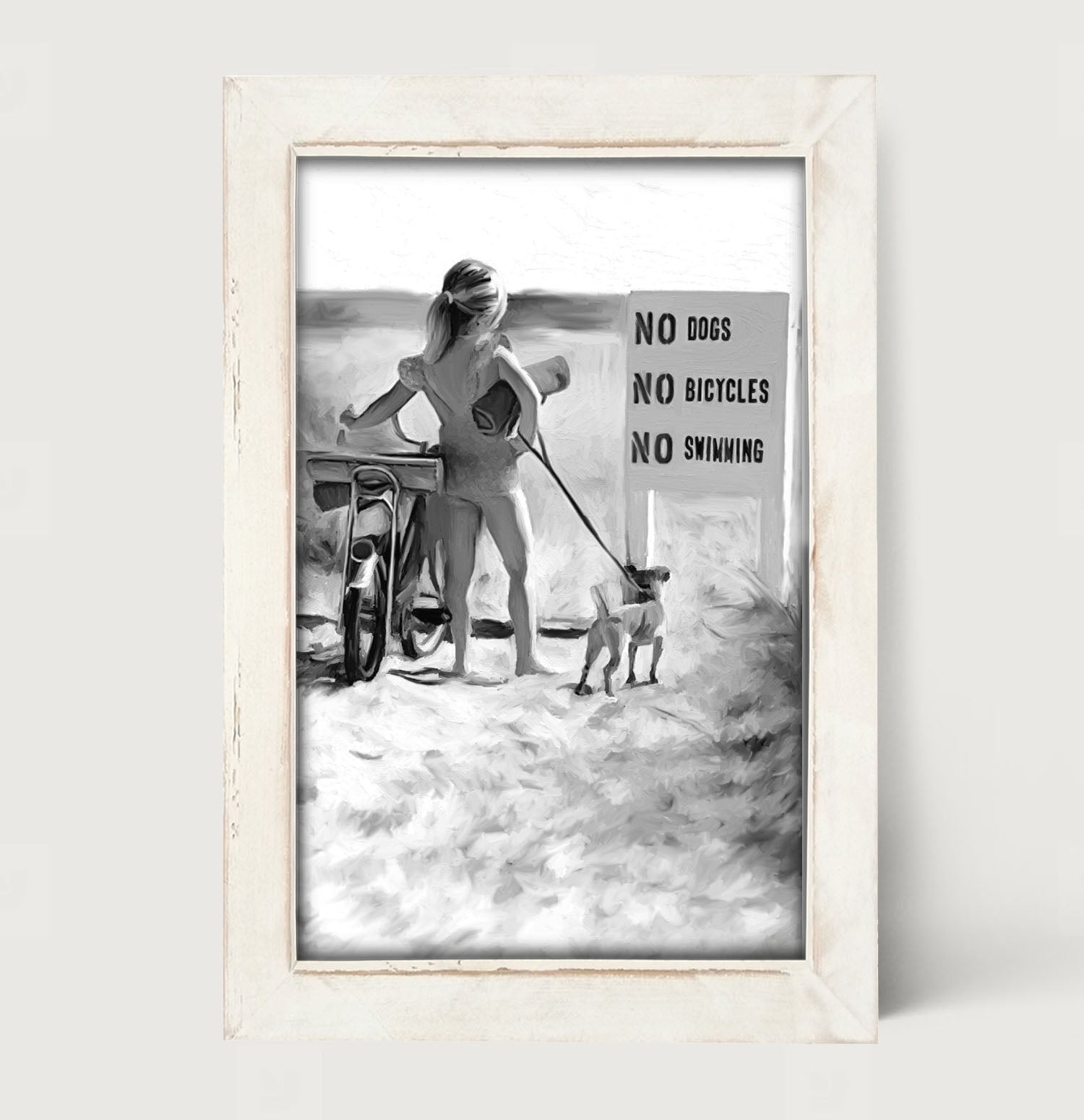 No Swimming - Framed art