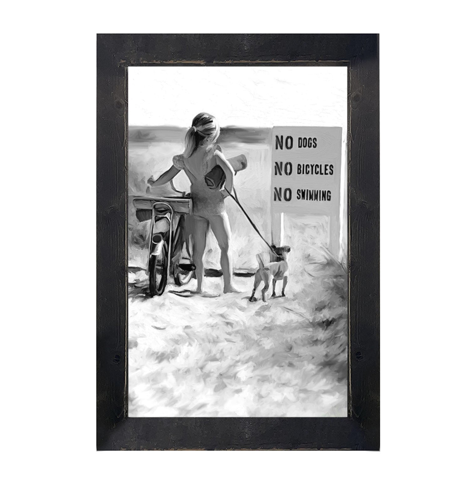 No Swimming - Framed art