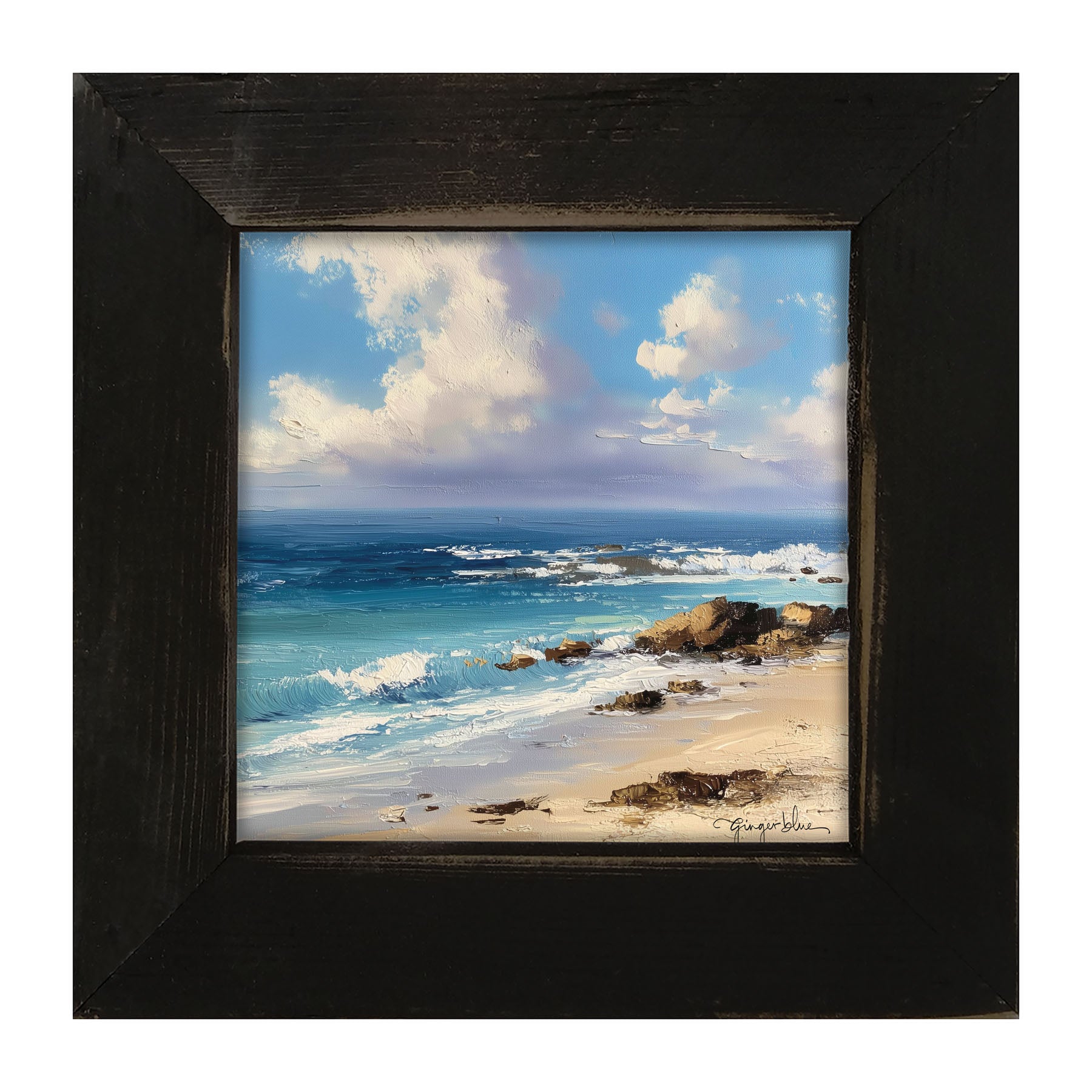 Beach with Rocks - Framed Art