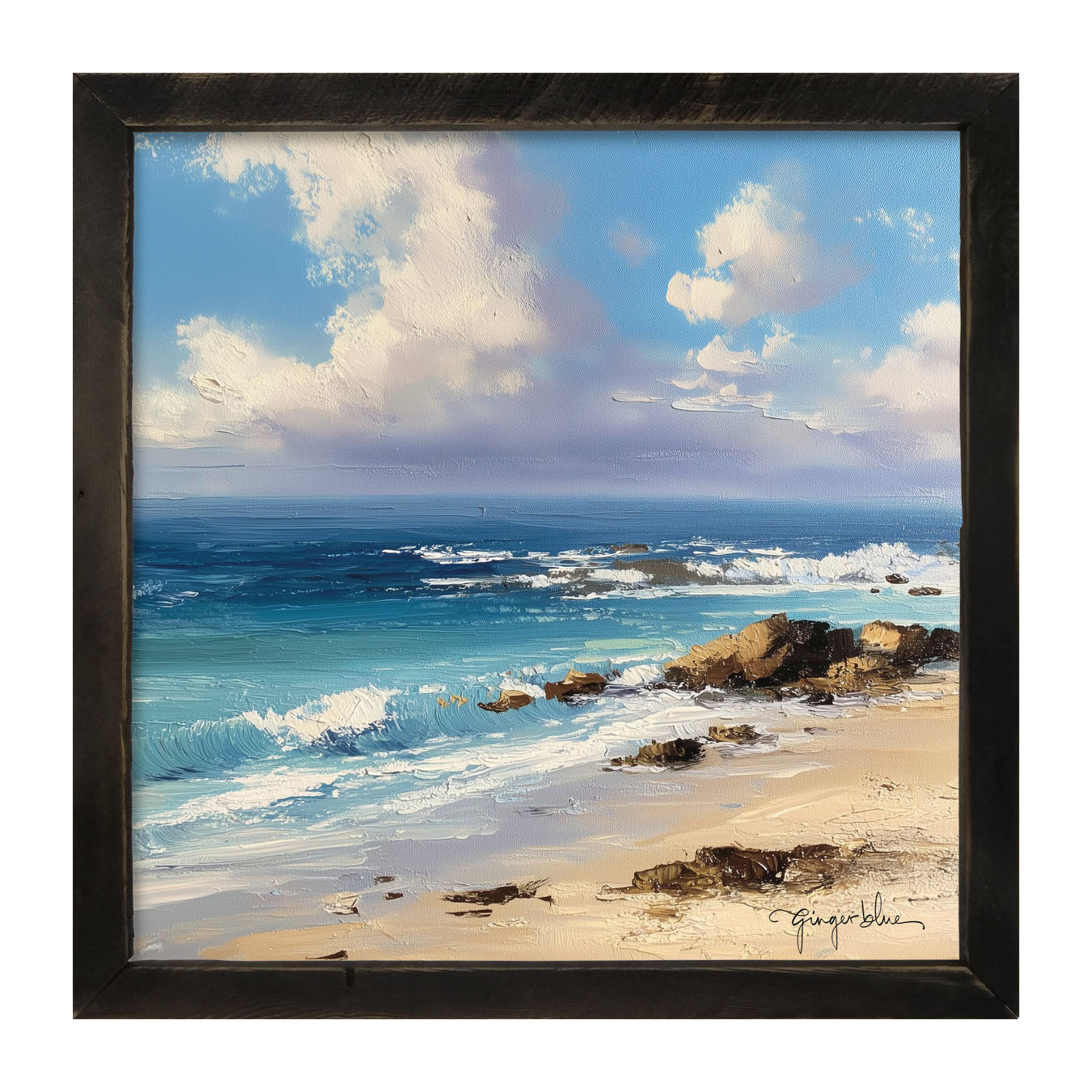 Beach with Rocks - Framed Art