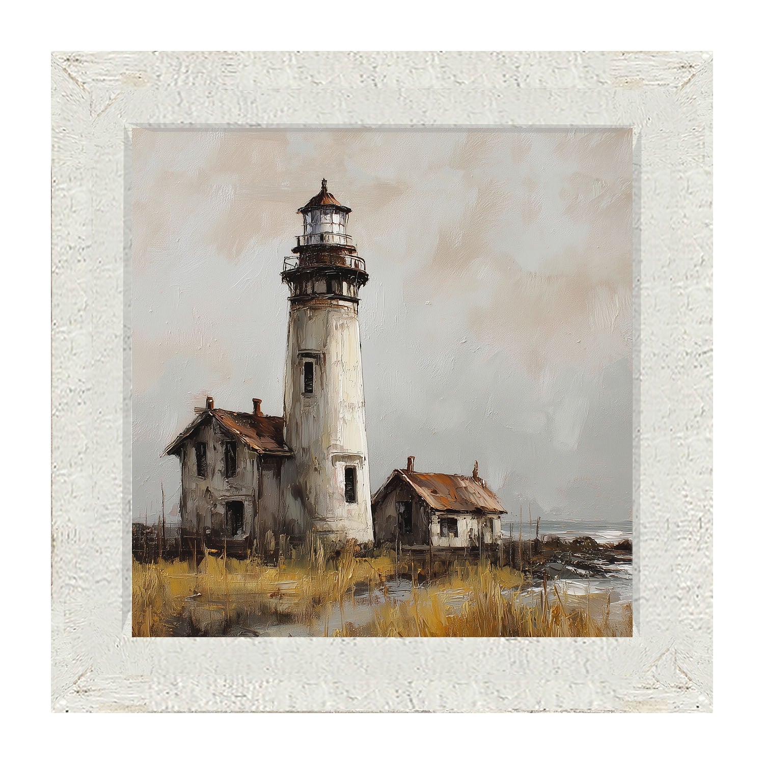 Ocean Island - Old Lighthouse - Framed Art