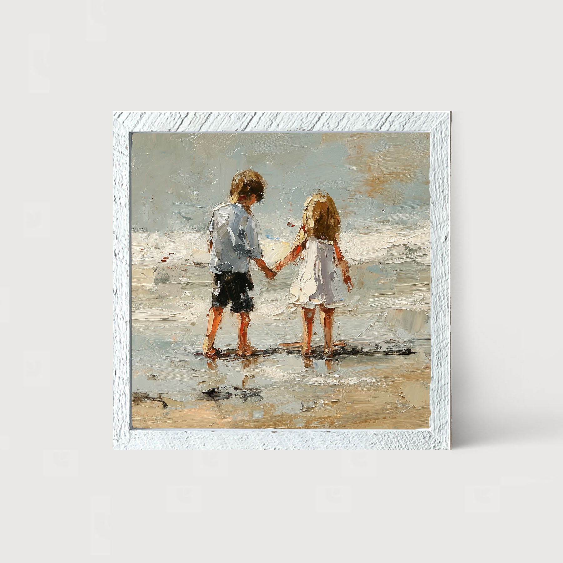 Children walking along Beach