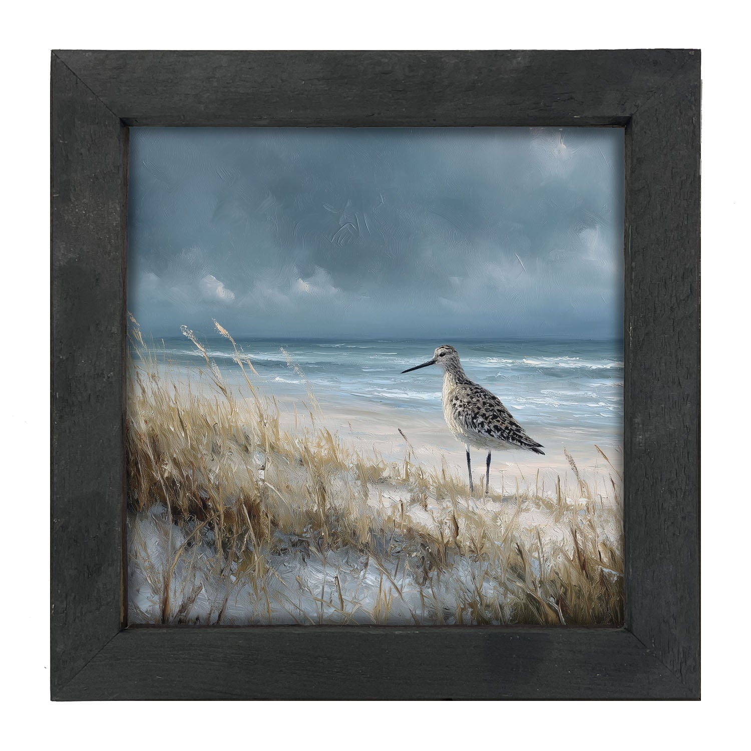 Ocean Island - Bird on Beach - Framed Art