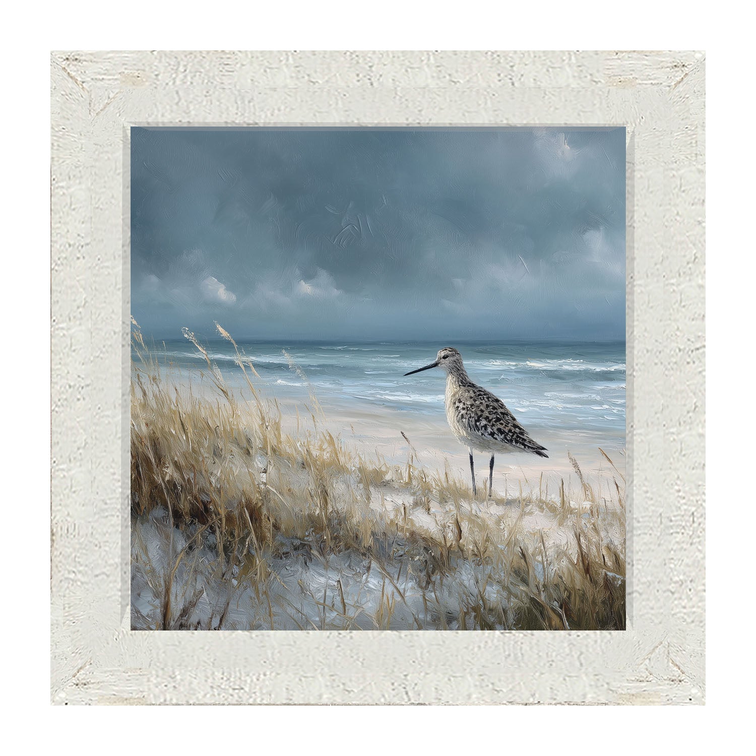 Ocean Island - Bird on Beach - Framed Art