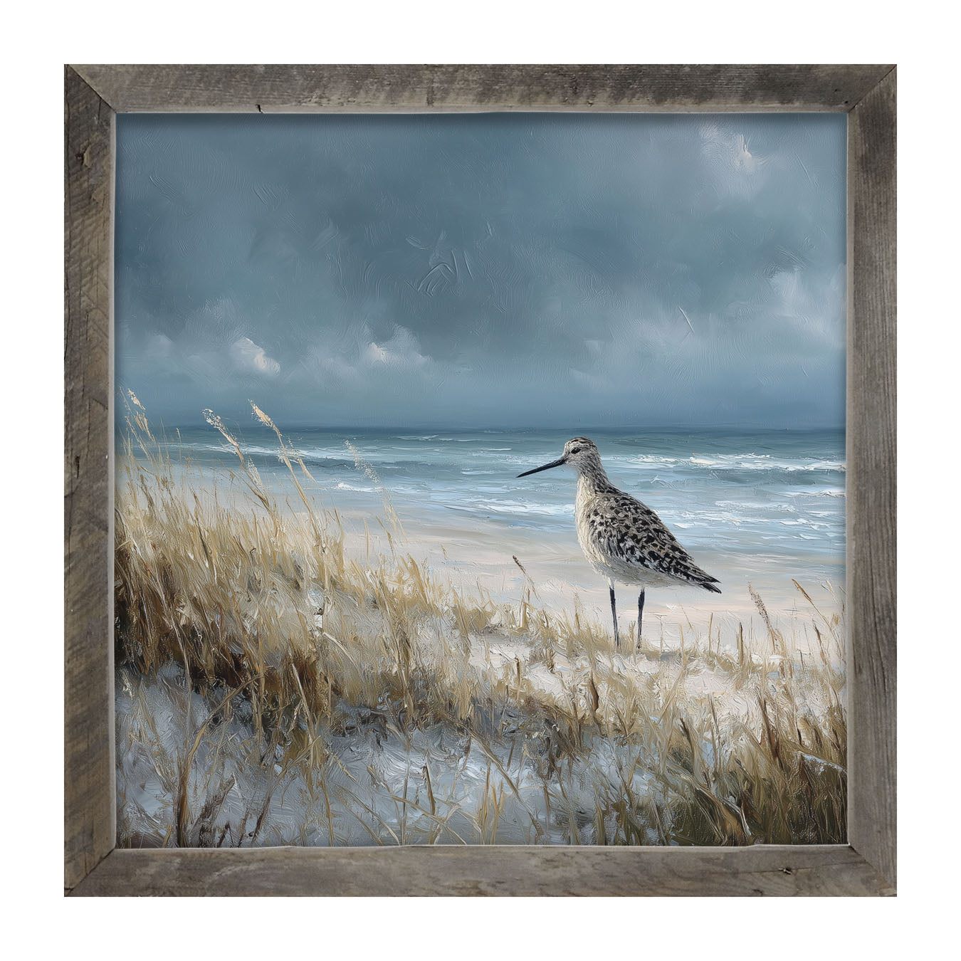 Ocean Island - Bird on Beach - Framed Art