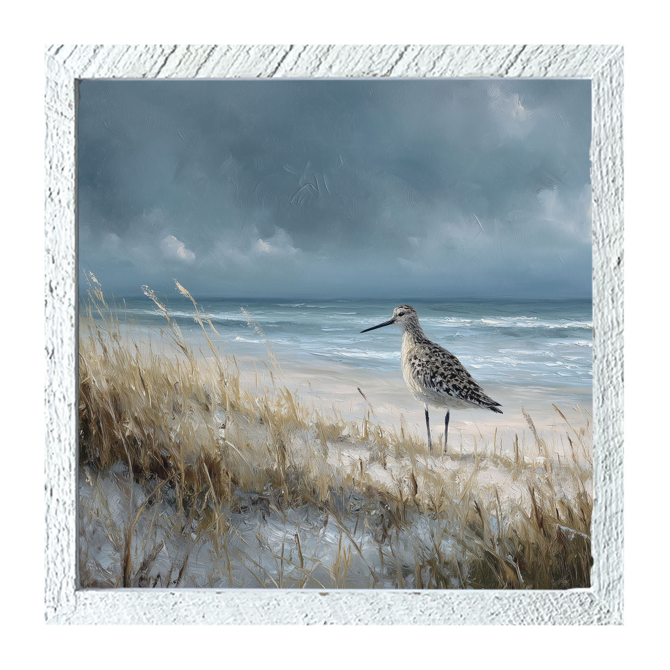 Ocean Island - Bird on Beach - Framed Art