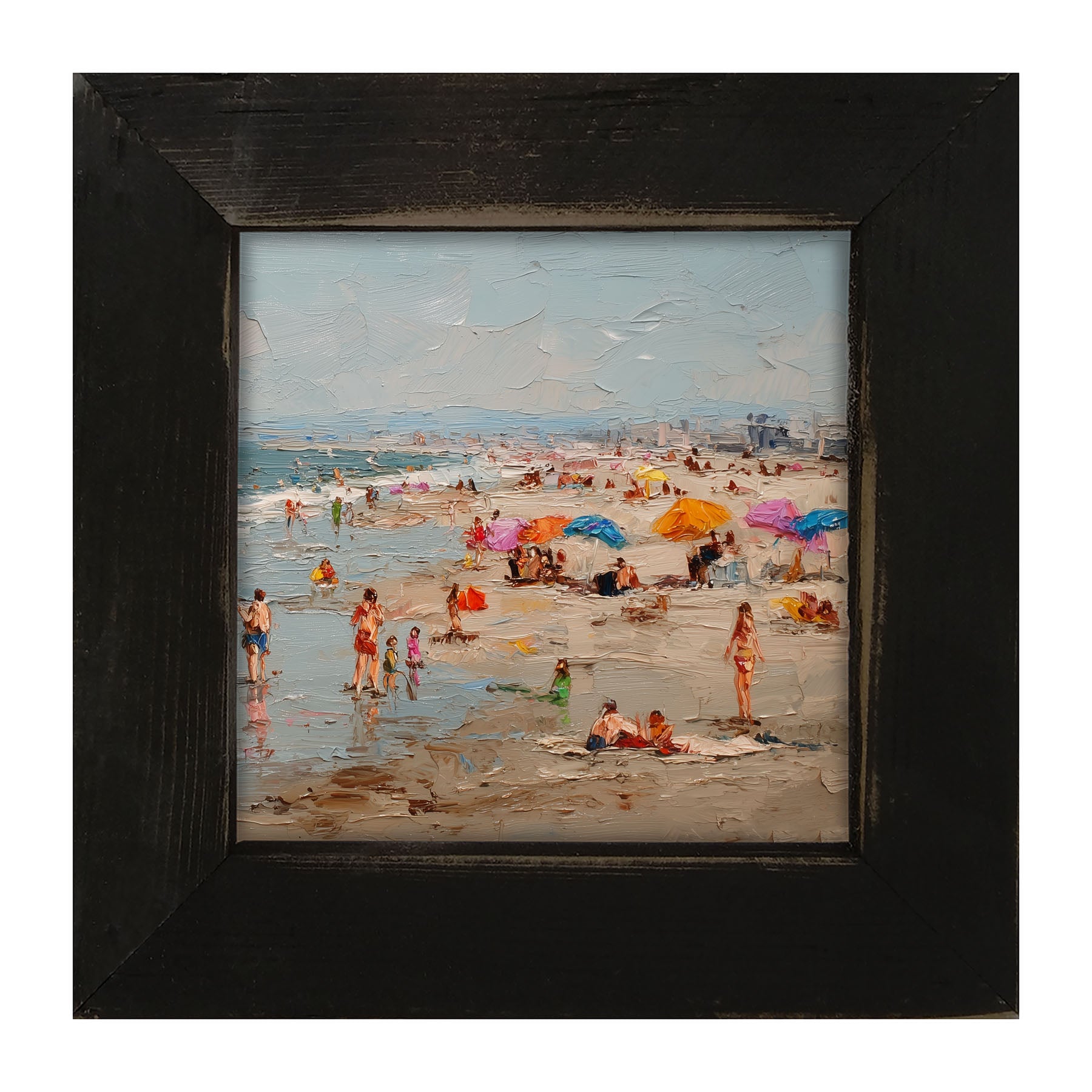 Beach Time - Families at the Beach - Framed Art