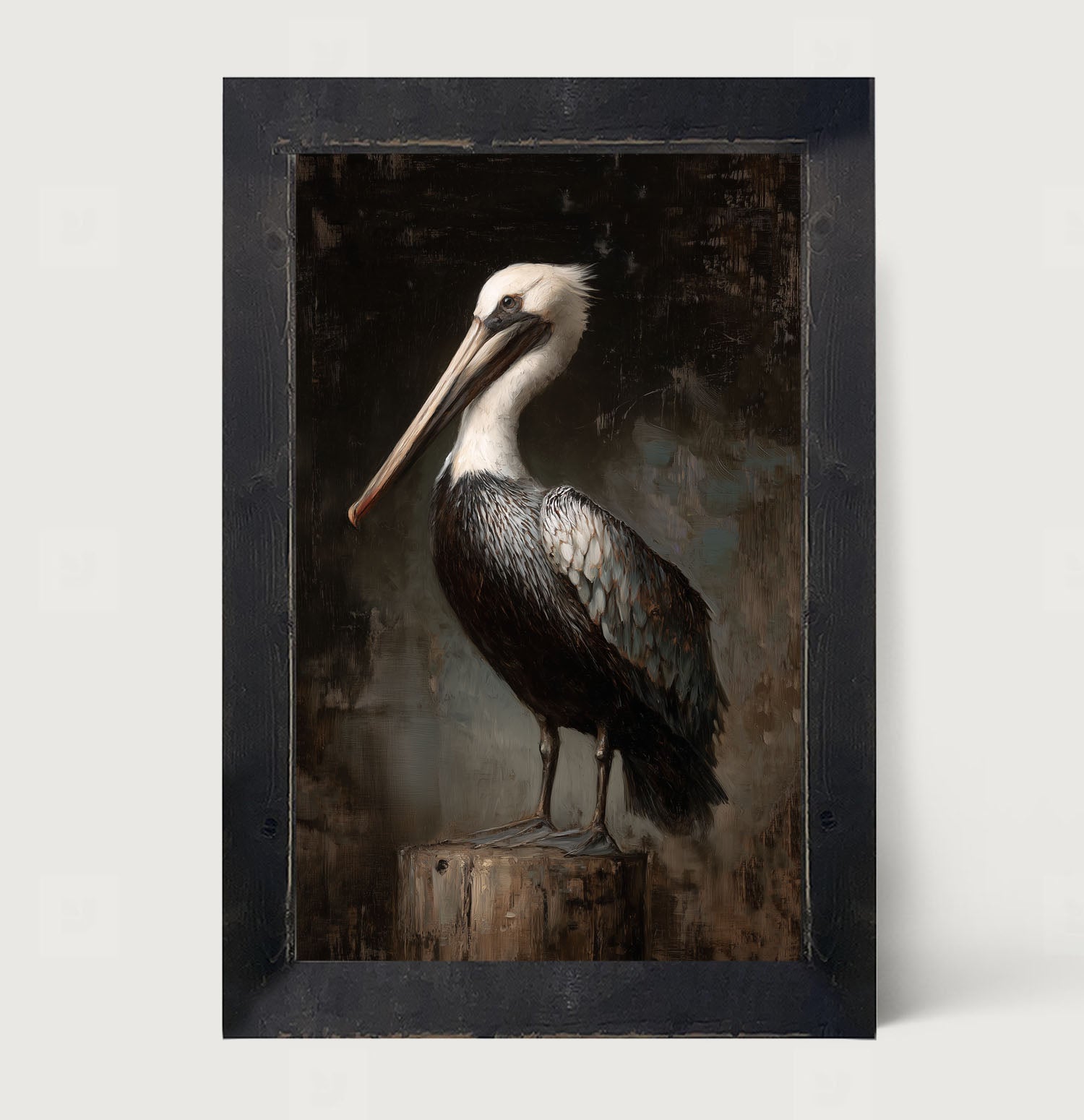 Beach Bird - Black and White Pelican