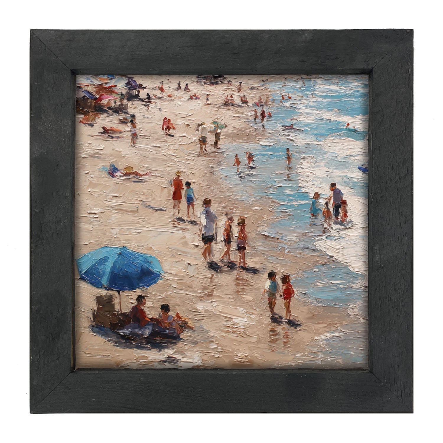 Beach Time - Blue Umbrella - Framed Art