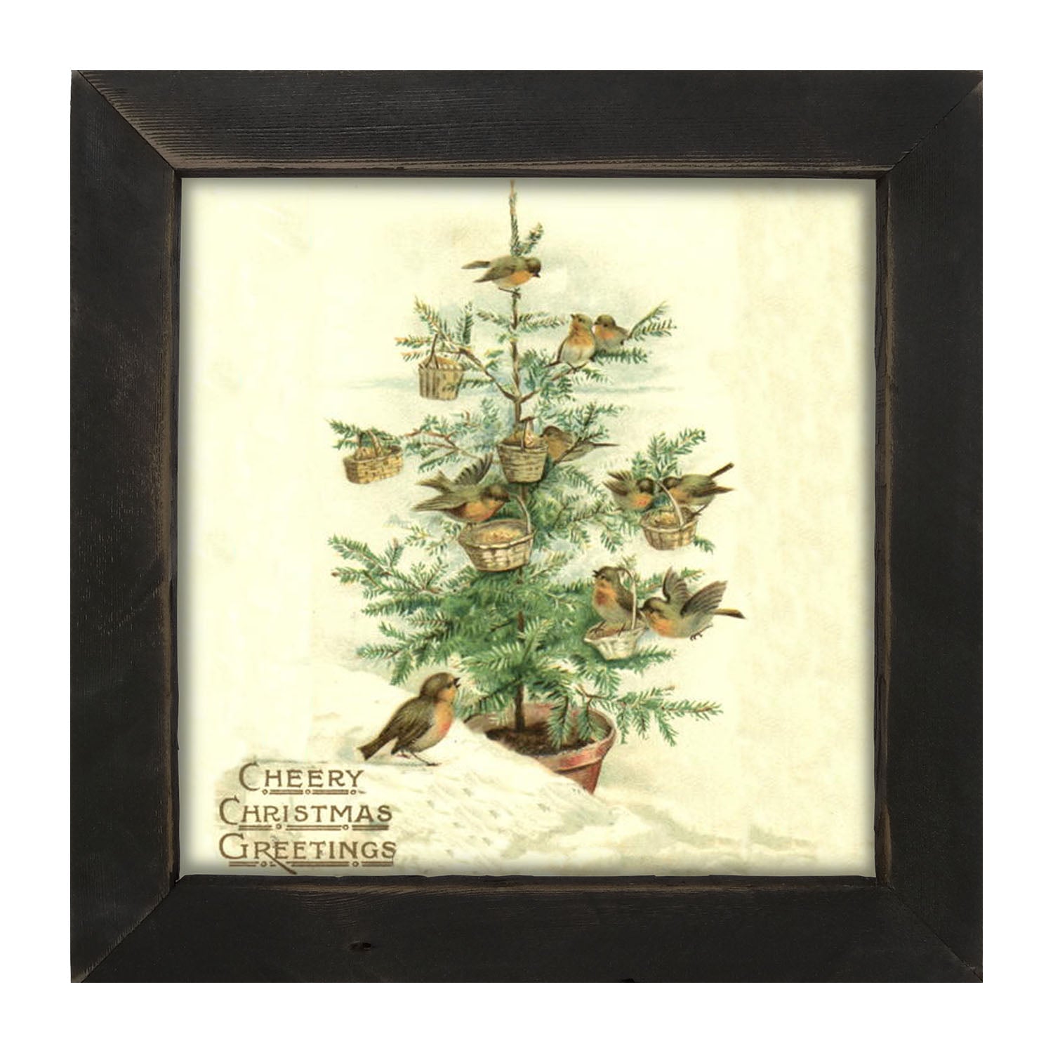 Christmas Tree with Birds - Framed art