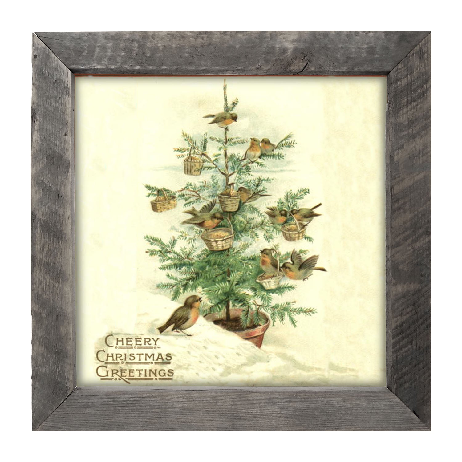 Christmas Tree with Birds - Framed art