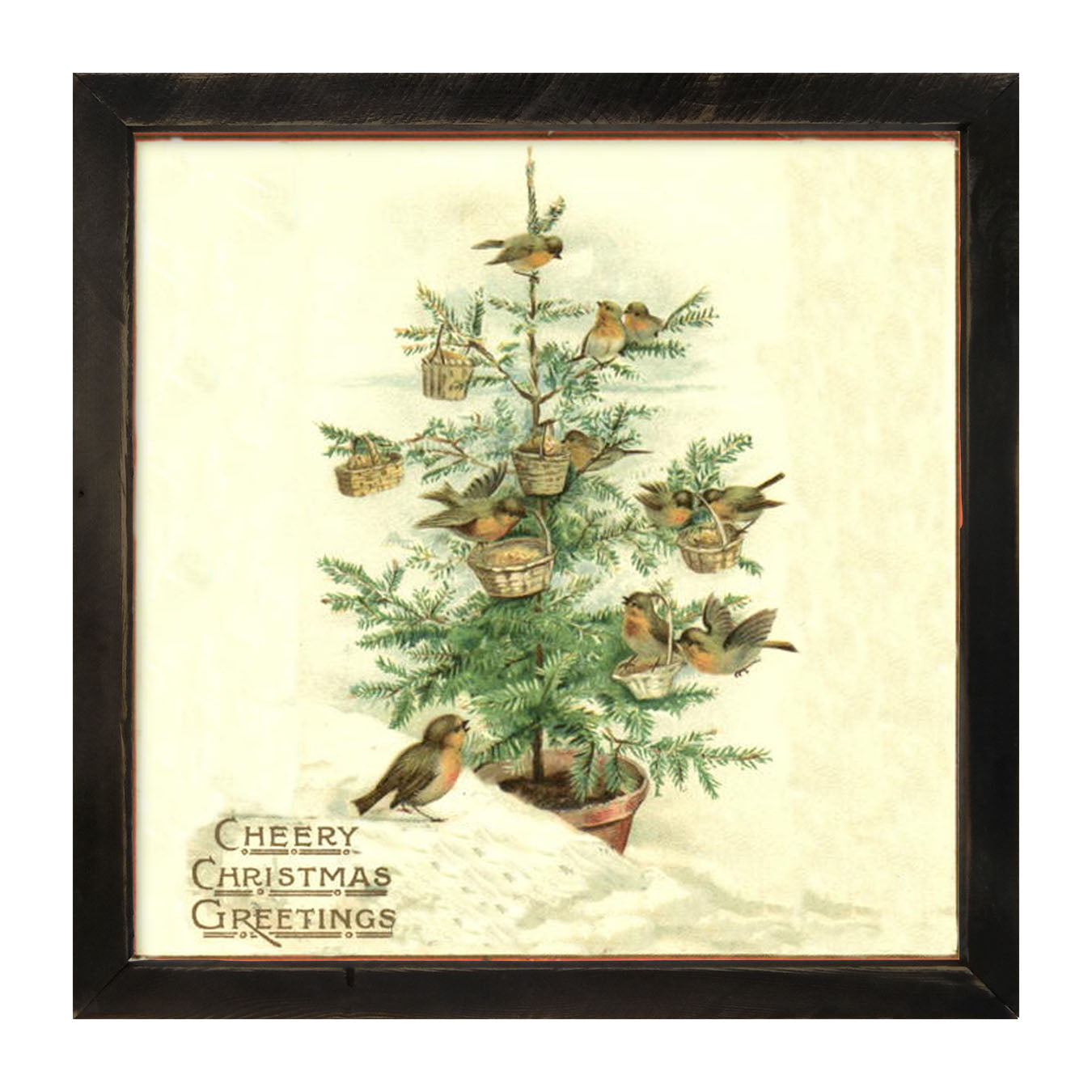 Christmas Tree with Birds - Framed art