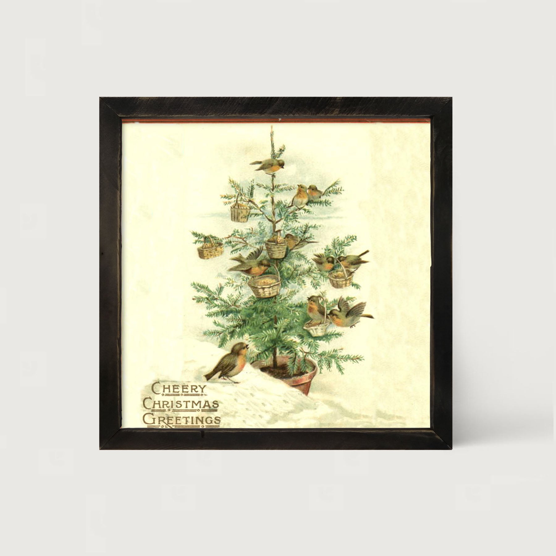 Christmas Tree with Birds - Framed art