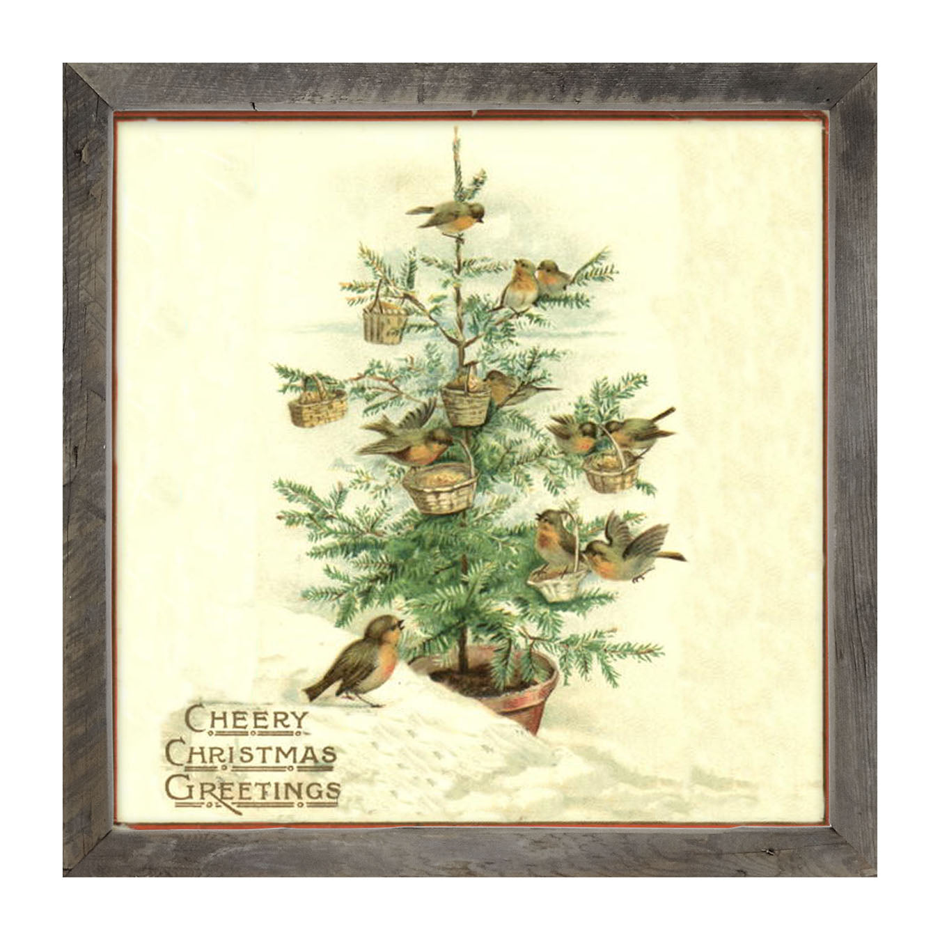 Christmas Tree with Birds - Framed art