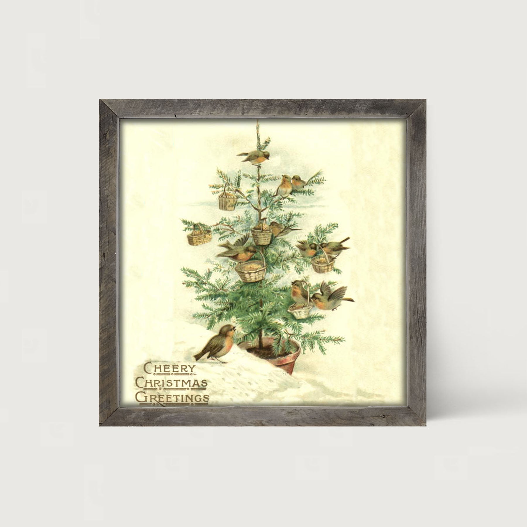 Christmas Tree with Birds - Framed art