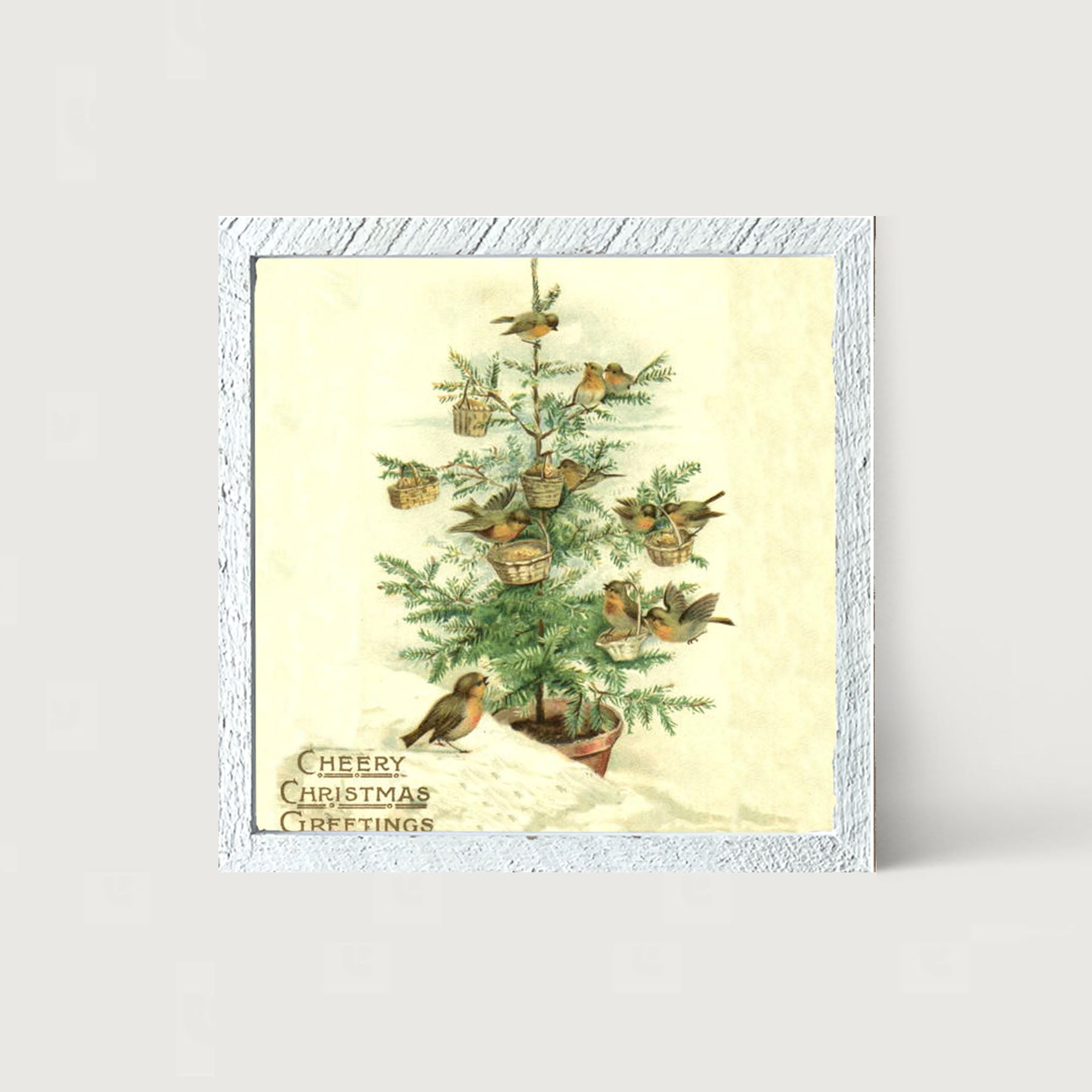 Christmas Tree with Birds - Framed art