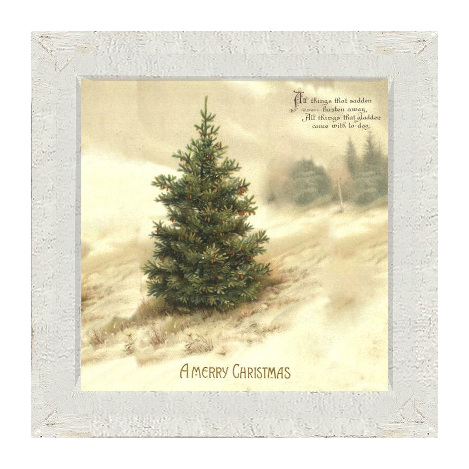 Winter Tree - A Merry Christmas - Framed art