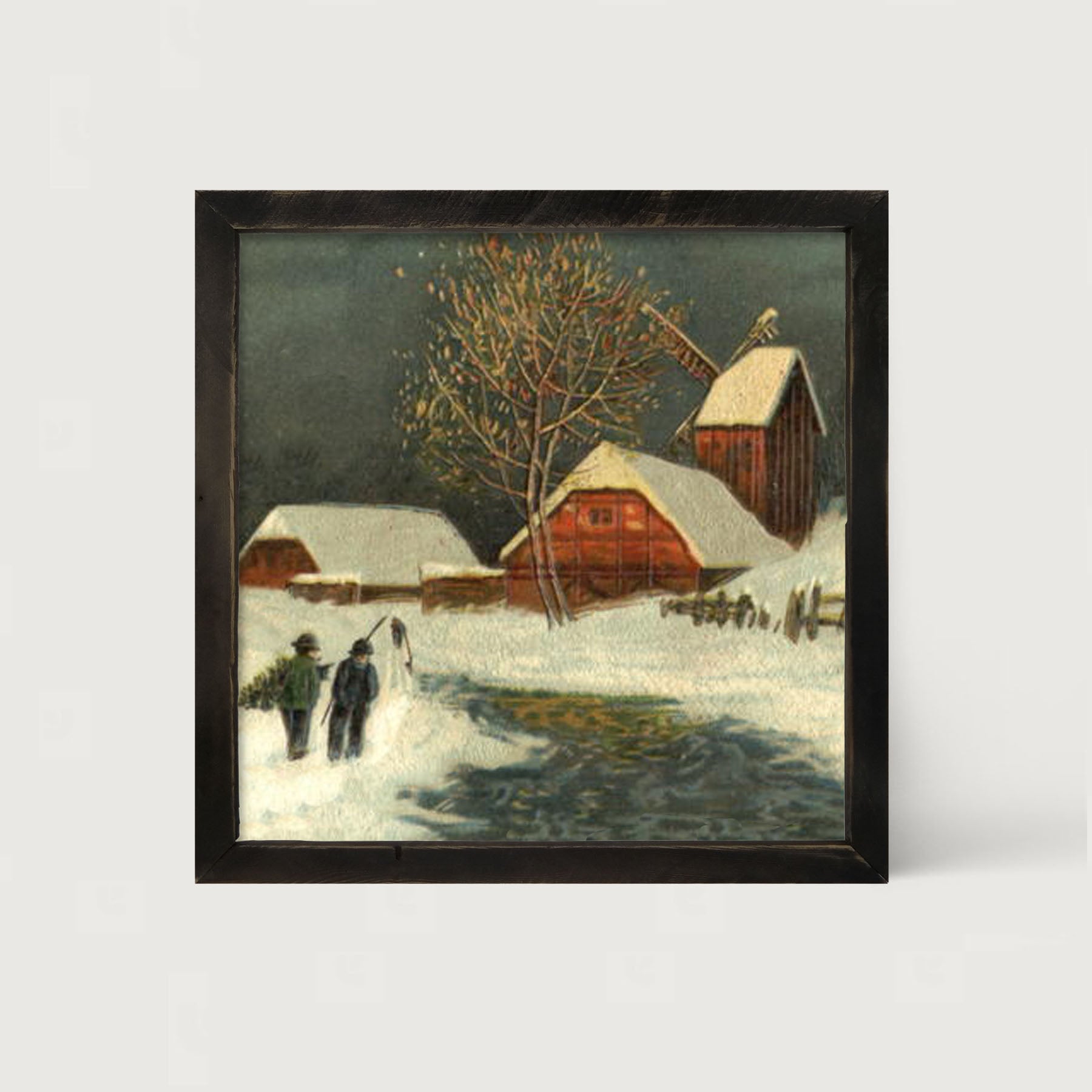 River in Winter - Framed art