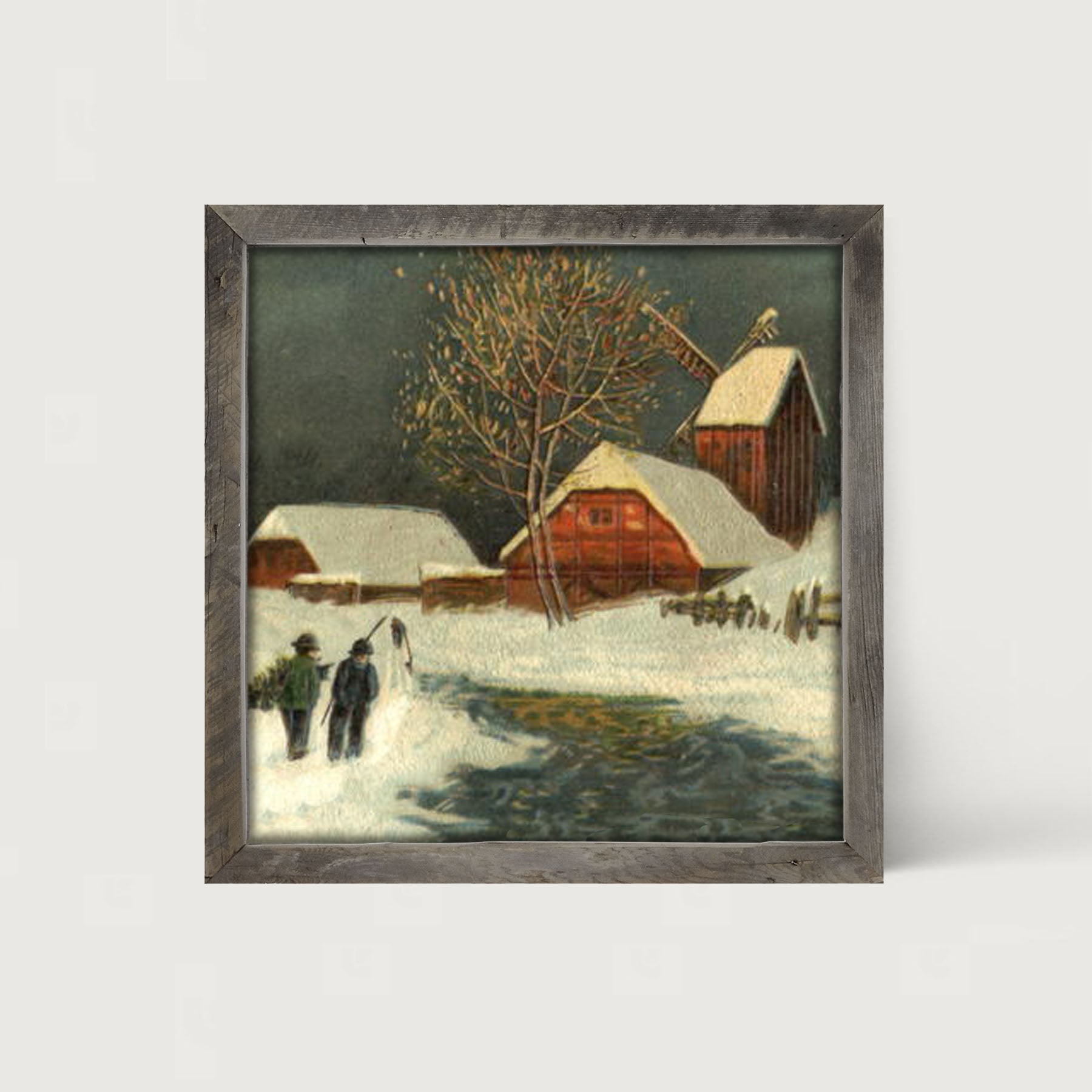 River in Winter - Framed art