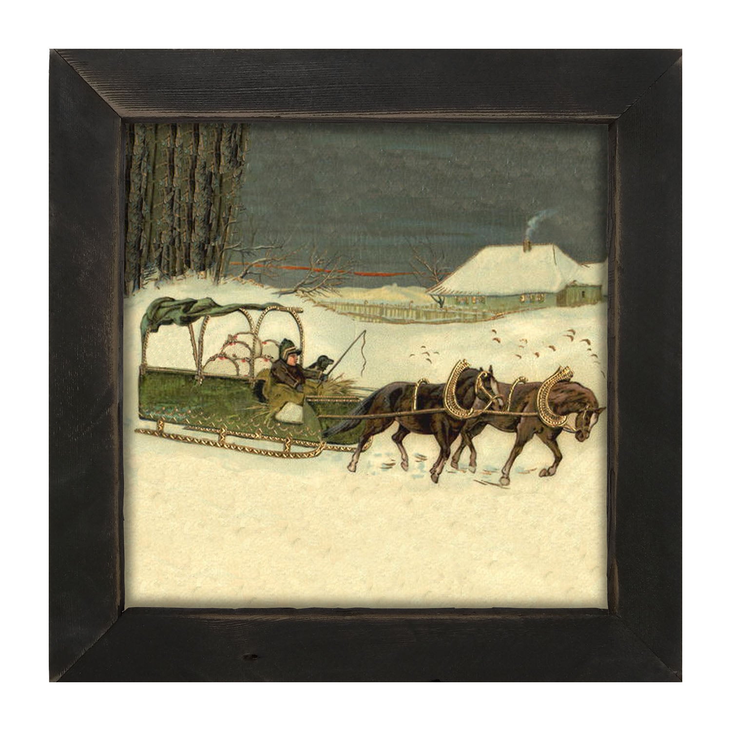 Winter Sleigh - Framed art