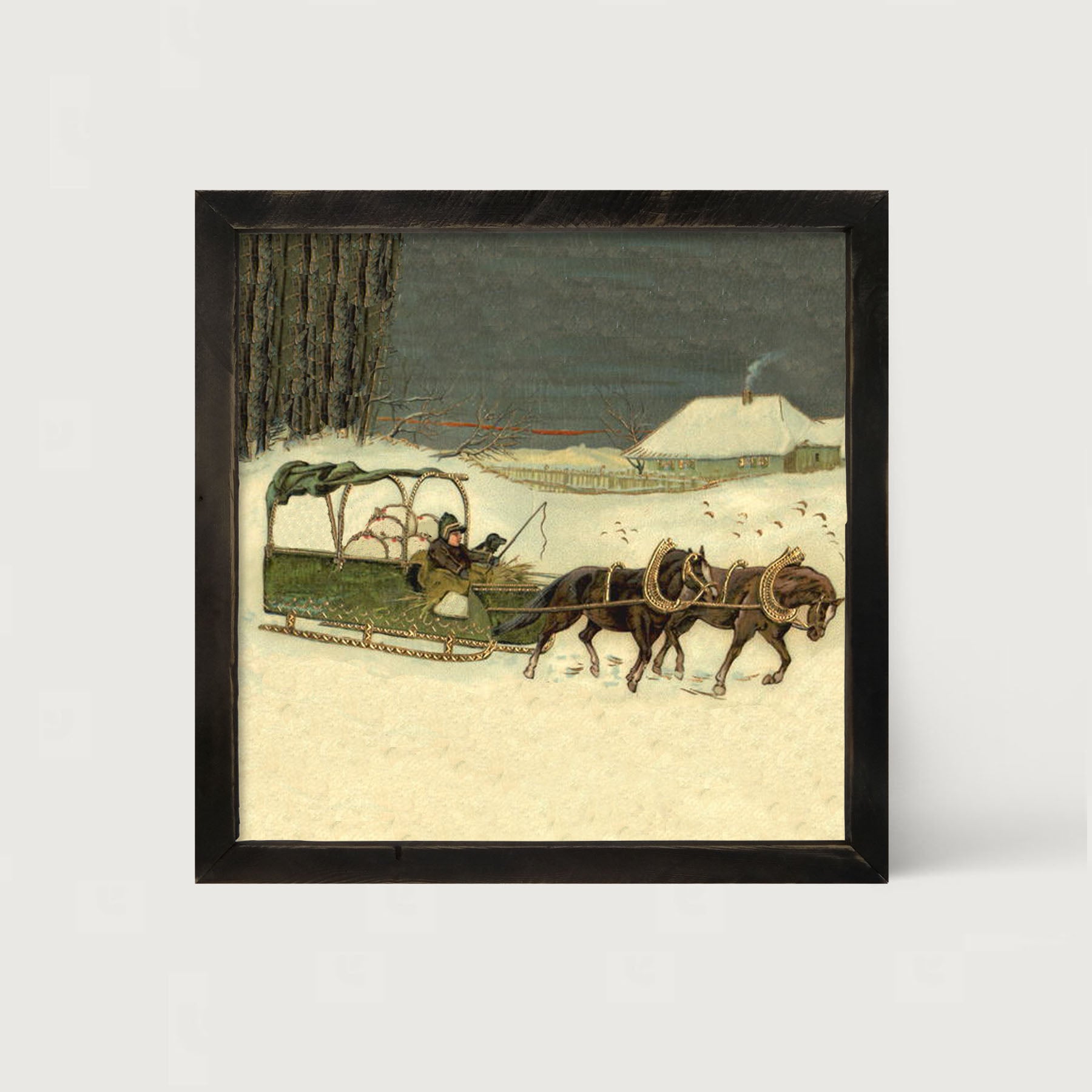Winter Sleigh - Framed art