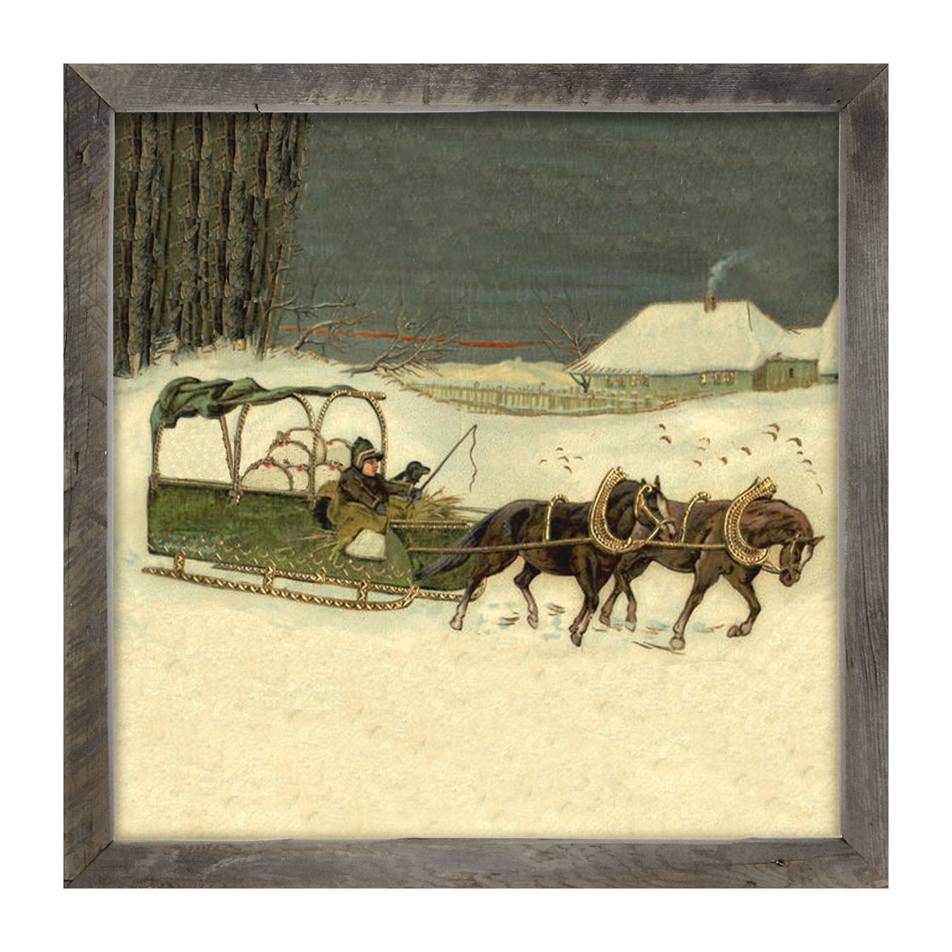 Winter Sleigh - Framed art