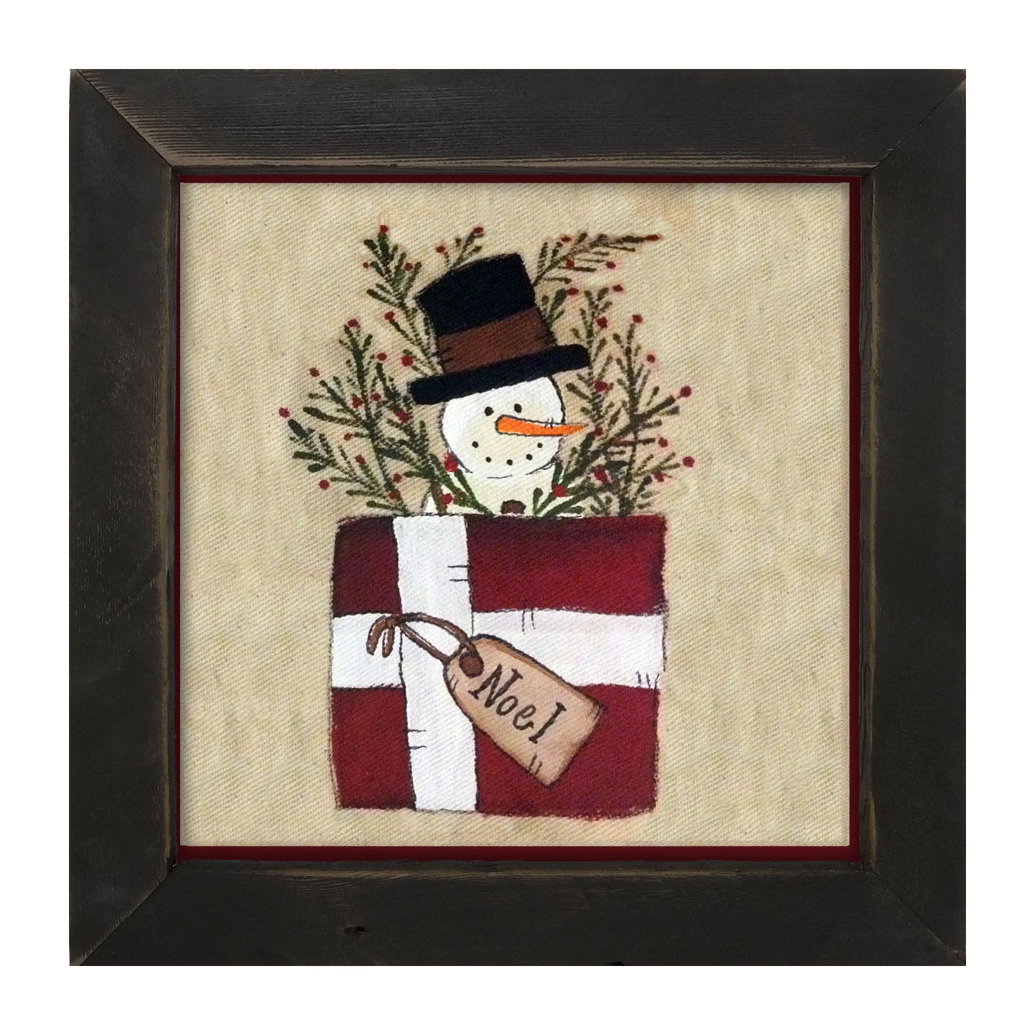 Snowman in Package - Framed art