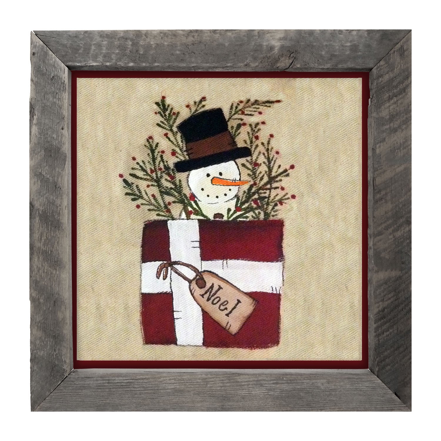 Snowman in Package - Framed art