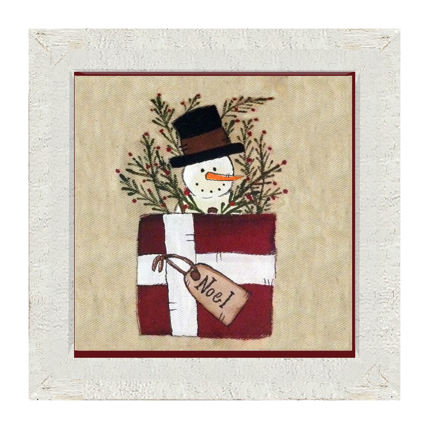 Snowman in Package - Framed art