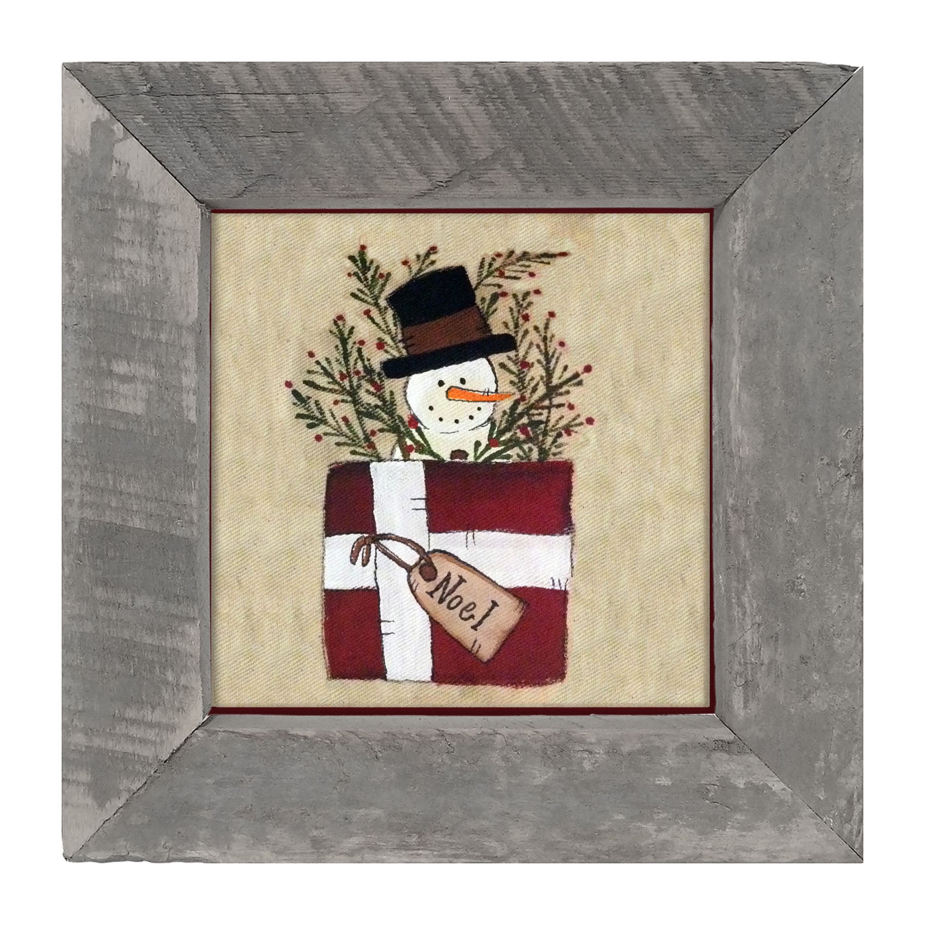 Snowman in Package - Framed art