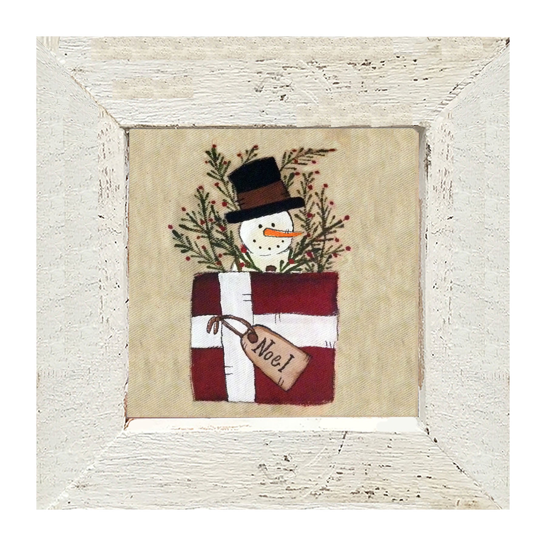 Snowman in Package - Framed art